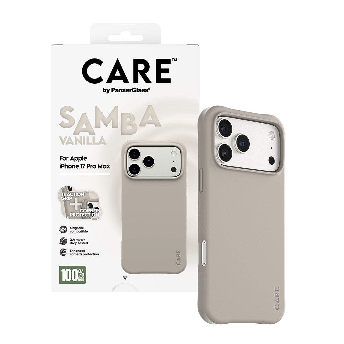 CARE by PanzerGlass® Fashionable Case Samba Vanilla m. MagSafe iPhone 17 Pro Max